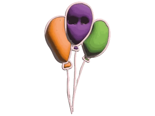 Colorful Balloons With Purple Center Sticker