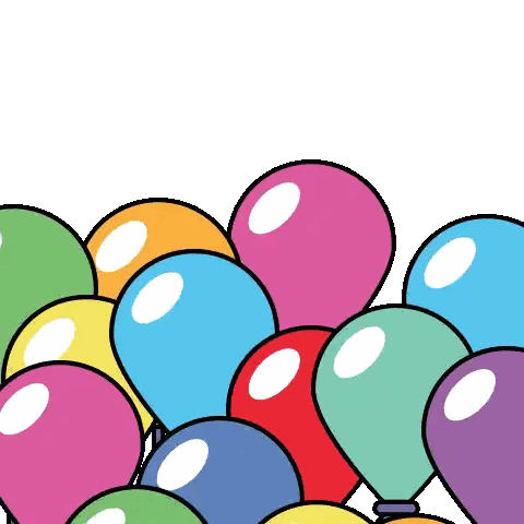 Colorful Balloons With White Circles Sticker