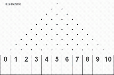 Colorful Balls Falling From Red Bar With Numbers 1-10 GIF