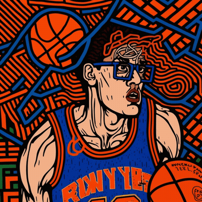 Colorful Basketball Player With Rny Jersey GIF