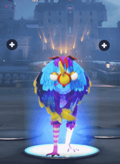 Colorful Bird Standing In Front Of Castle GIF