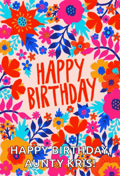 Colorful Birthday Card For Aunt Kris GIF