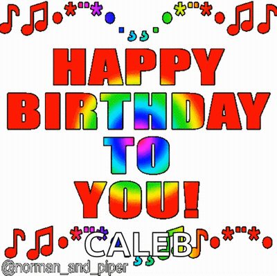 Colorful Birthday Card For Caleb GIF