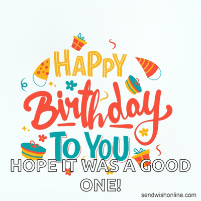 Colorful Birthday Card Saying Happy Birthday GIF
