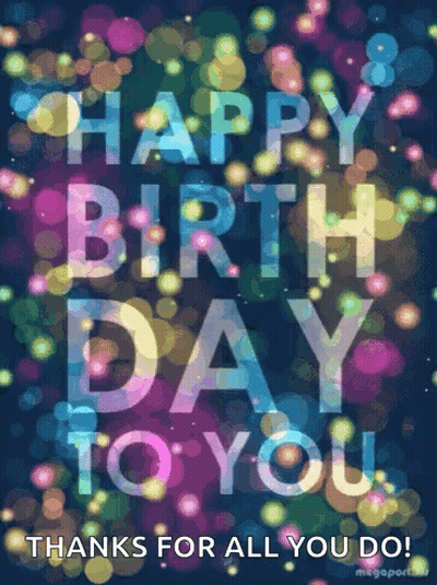 Colorful Birthday Card Saying Happy Birthday GIF