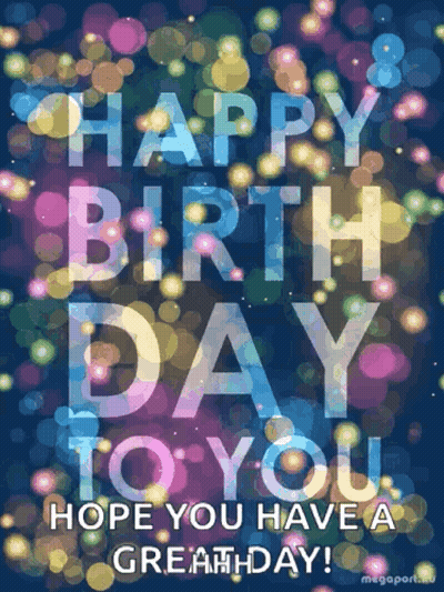Colorful Birthday Card Saying Happy Birthday GIF
