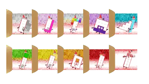 Colorful Blocks With Santa Hats Sticker