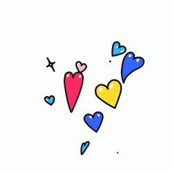 Colorful Bubble Hearts Popping Sticker GIF