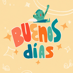 Colorful Buenos Dias Bendiciones Waving Roaming Art GIF