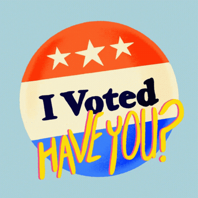 Colorful Button Saying I Voted Have You GIF