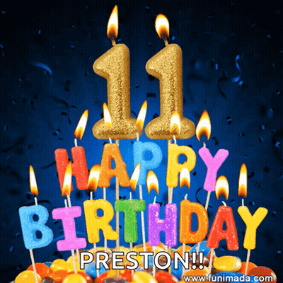 Colorful Candles That Say Happy Birthday Preston GIF