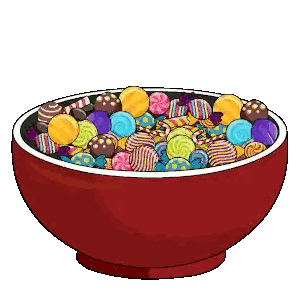 Colorful Candy Bowl Pixel Art Sticker