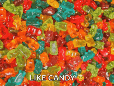 Colorful Candy Pile Saying Like Candy GIF