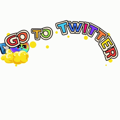 Colorful Cartoon Character Flying With Go To Twitter GIF