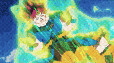 Colorful Cartoon Character in Blue and Green Outfit