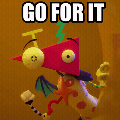 Colorful Cartoon Saying Go For It GIF