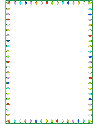 Colorful Christmas Lights Border Sticker