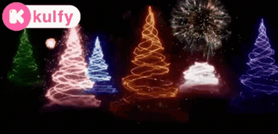 Colorful Christmas Tree Saying Merry Chris GIF