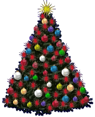 Colorful Christmas Tree Star Sticker