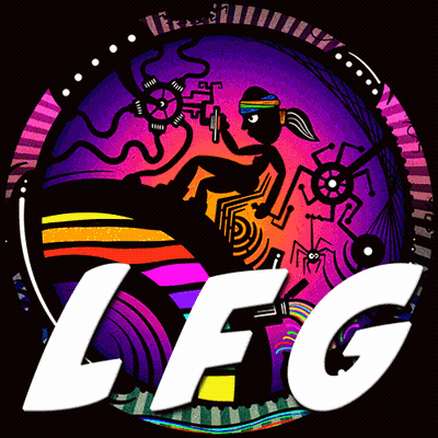 Colorful Circle With Word Leg GIF