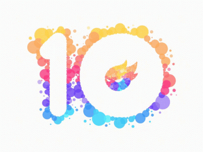 Colorful Circles And Number 10 GIF