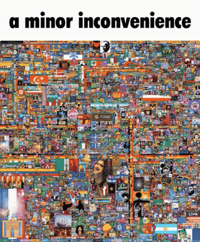 Colorful Collage With Minor Inconvenience Text GIF