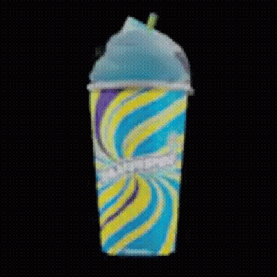 Colorful Cup Of Ice Cream With Straw GIF