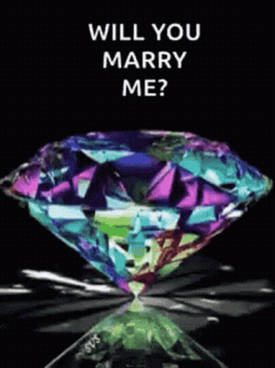 Colorful Diamond Saying Will You Marry Me GIF