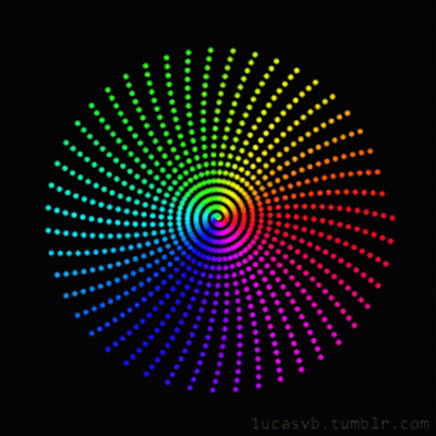 Colorful Dots Circle On Black GIF