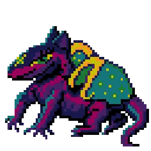 Colorful Dragon Pixel Art Sticker