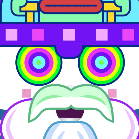 Colorful Drawing Of Man With Mustache GIF