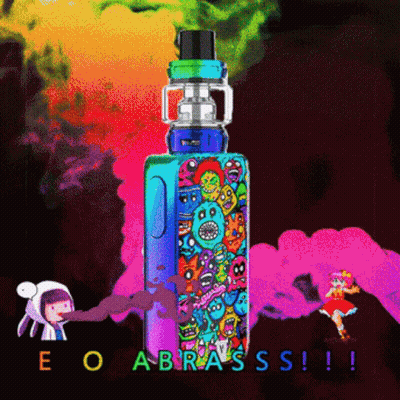 Colorful E-Cigarette With Words Eo Abrass GIF