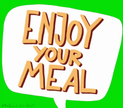 Colorful Enjoy Your Meal Sign GIF