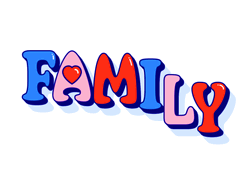 Colorful Family Digital Art GIF