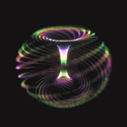 Colorful Figure With Vortex On Top And Base GIF