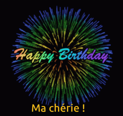 Colorful Firework Display Happy Birthday Ma Cherie GIF