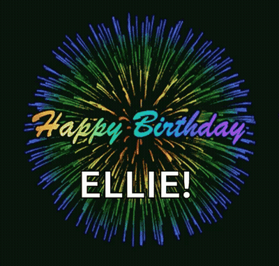 Colorful Fireworks Display Happy Birthday Ellie GIF