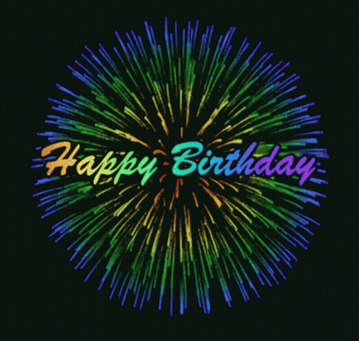 Colorful Fireworks Display Happy Birthday GIF