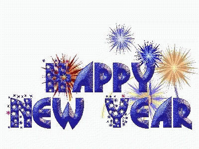 Colorful Fireworks Display Happy New Year GIF