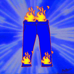Colorful Flame On Pants GIF