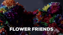 Colorful Flower Friends Head Pats GIF