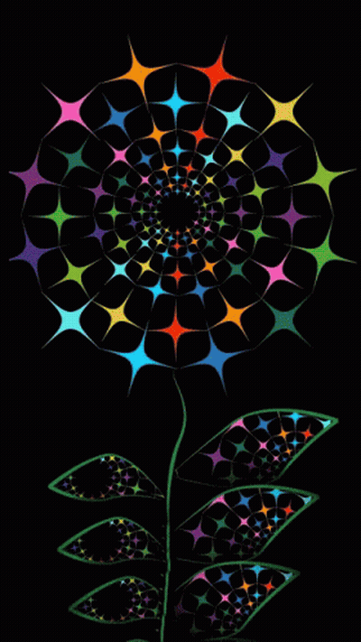 Colorful Flower With Leaves GIF