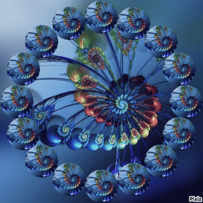 Colorful Flower With Pixiz Text GIF