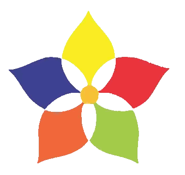 Colorful Flower With Yellow Center Sticker
