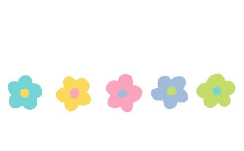Colorful Flowers Lined Up Sticker