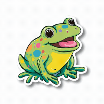 Colorful Frog With Tongue Out GIF