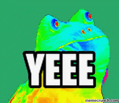 Colorful Frog With Yeee Face GIF