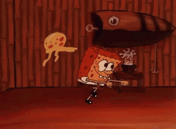 Colorful Gary And Spongebob Dancing GIF