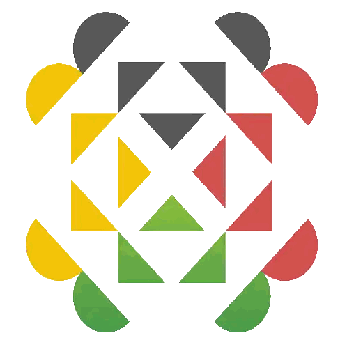 Colorful Geometric Pattern With Triangles And Circles Sticker