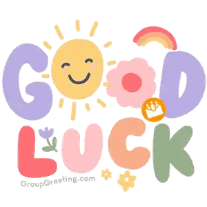 Colorful Good Luck Greeting Card Sticker